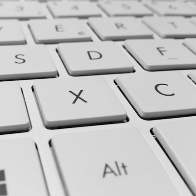 Close up of keys on a computer keyboard